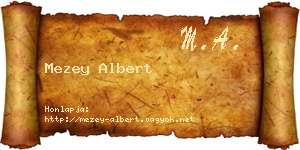 Mezey Albert névjegykártya
